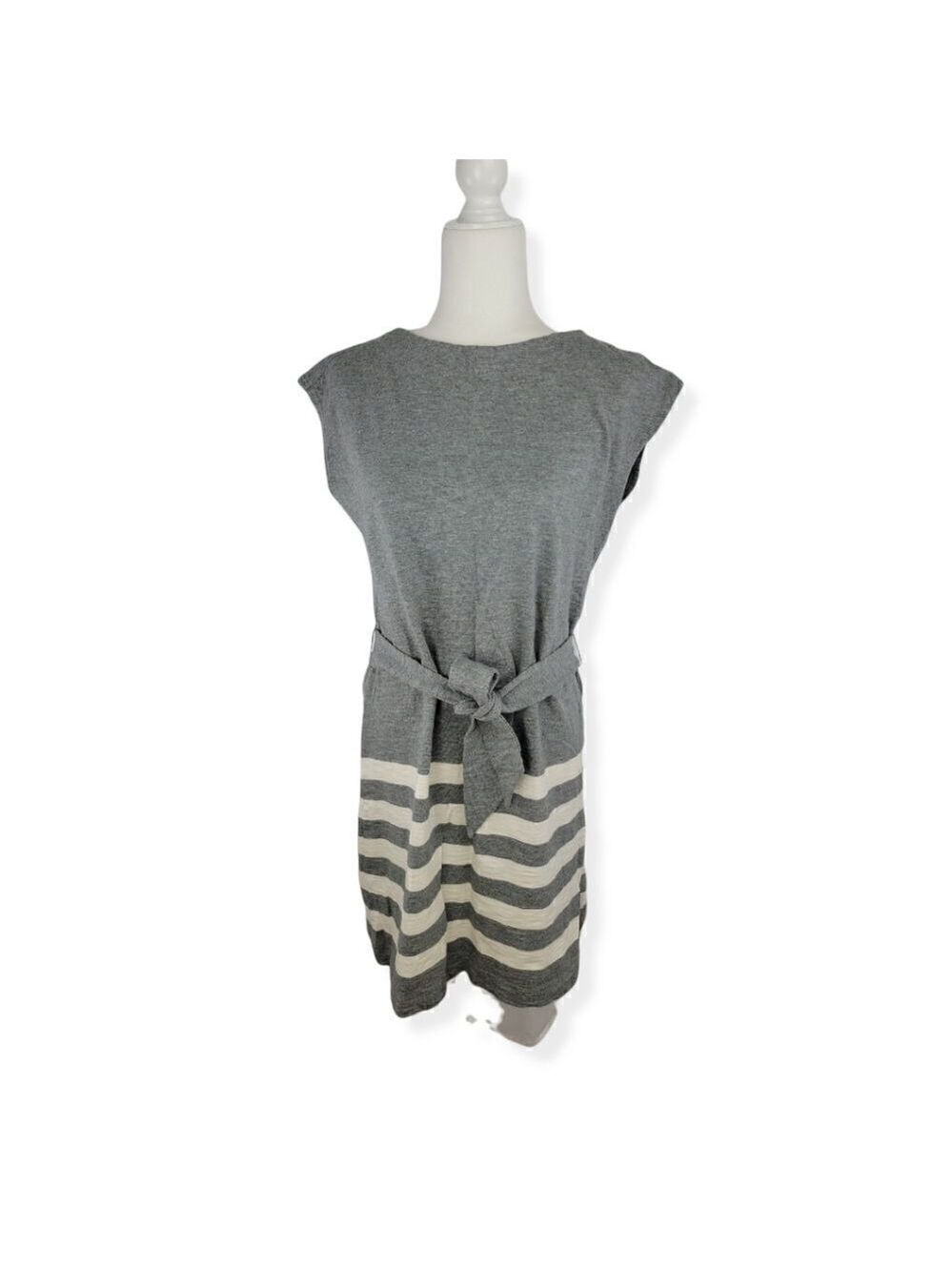 Gap Striped Short Sleeve Belted Dress Small
